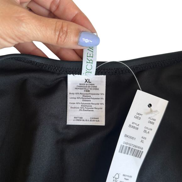 J.Crew Solid Black Stretch Bikini Hipster Bottoms Women's Swimwear Size XL - Picture 5 of 7